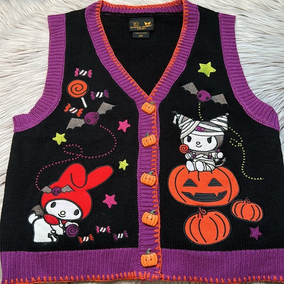 Sanrio My Melody & Kuromi Halloween Sweater Vest Halloween Sanrio Hot Topic M - Picture 10 of 12